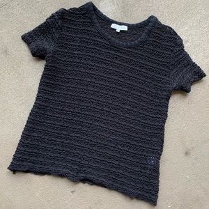 IRO Romana Black Crochet Short Sleeve Top 40